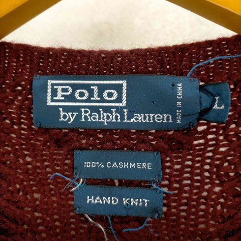 ポロバイラルフローレン Polo by RALPH LAUREN HAND KNIT CASHMERE ピュアカシミヤケーブルニット メンズ import:L