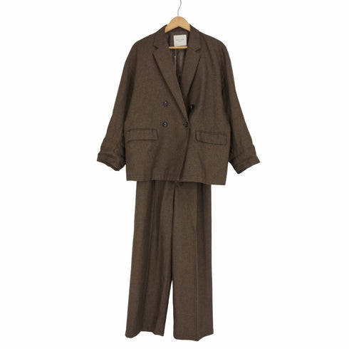 フリークスストア FREAKS STORE テックウーリーダブルブレストジャケット 2タックスラックスパンツ セットアップ レディース S