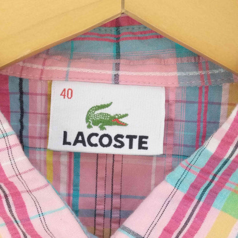ラコステ LACOSTE ワンポイントロゴ刺繍 コットンチェックシャツ レディース 40