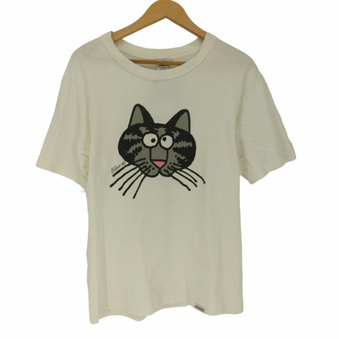 クレイジーシャツ CRAZY SHIRTS 80-90S USA製 CAT PRINT TEE キャラクター プリント S/S Tシャツ メンズ import:M