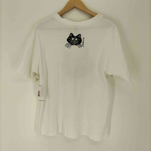クレイジーシャツ CRAZY SHIRTS 80-90S USA製 CAT PRINT TEE キャラクター プリント S/S Tシャツ メンズ import:M