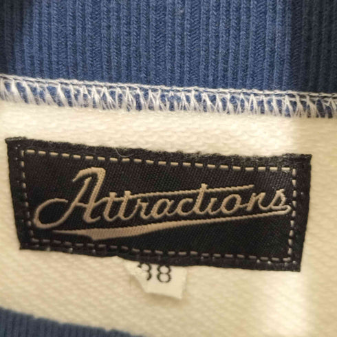 attractions HALF ZIP MOTORCYCLE SWEAT WALDES製扇形ジッパー メンズ US:38