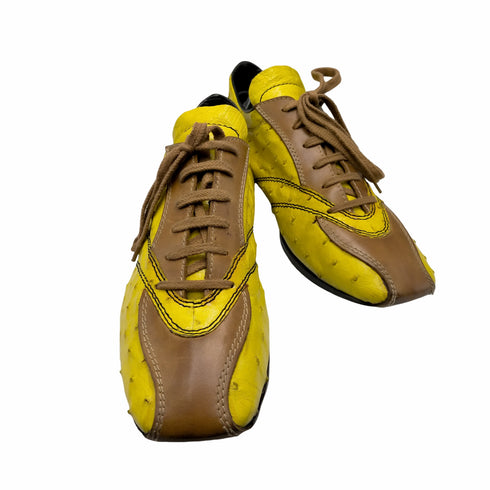 ボッテガヴェネタ BOTTEGA VENETA イタリア製 Ostrich Leather Driving Shoes オーストリッチ ドライビングシューズ メンズ EUR:42