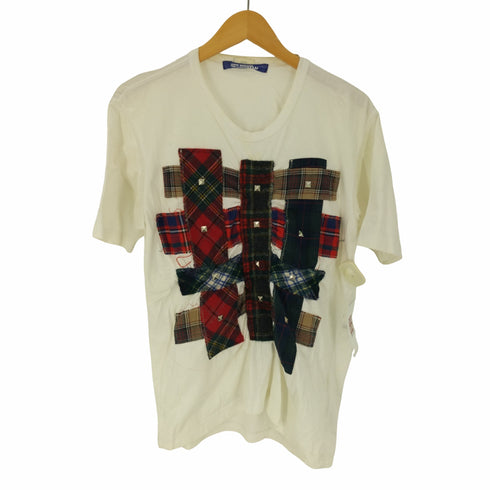 ジュンヤワタナベコムデギャルソンマン JUNYA WATANABE COMME des GARCONS MAN 14AW スタッズ 英国国旗 縮絨 パッチワーク S/S Tシャツ AD2014 メンズ JPN:M
