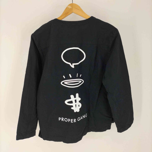 プロパーギャング PROPER GANG 15SS USA製 SNAP VENT TOP コットン L/S ポケット プルオーバー メンズ import:M