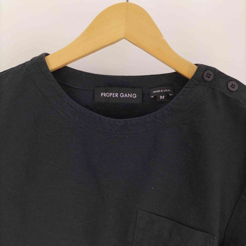 プロパーギャング PROPER GANG 15SS USA製 SNAP VENT TOP コットン L/S ポケット プルオーバー メンズ import:M