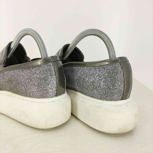 スタッカート STACCATO ビジュー ストーン装飾 シルバー 厚底スリッポン レディース JPN:22.5