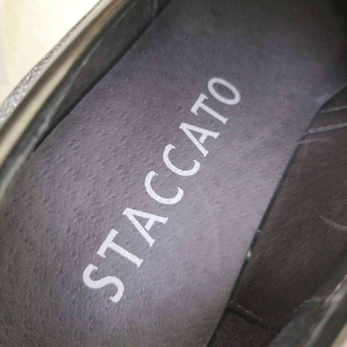 スタッカート STACCATO ビジュー ストーン装飾 シルバー 厚底スリッポン レディース JPN:22.5