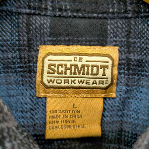 SCHMIDT WORKWEAR 90S フランネル オンブレチェックシャツ メンズ import:L