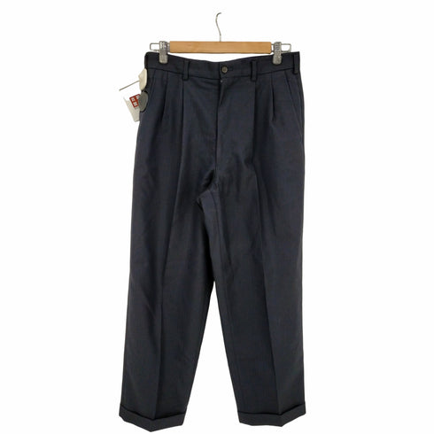 コムデギャルソンオムドゥ COMME des GARCONS HOMME DEUX AD1991 シャドーストライプウールギャバ 2タックセンタープレスワイドスラックス メンズ JPN:L