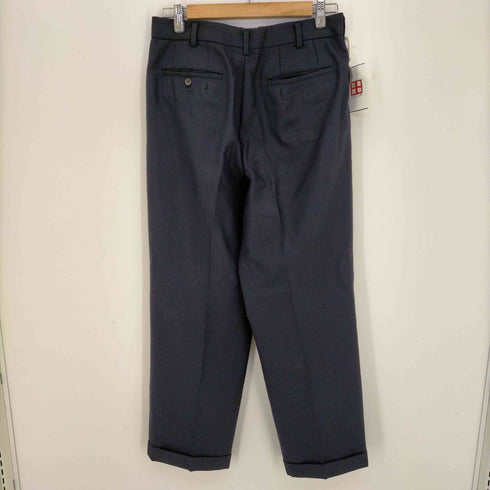 コムデギャルソンオムドゥ COMME des GARCONS HOMME DEUX AD1991 シャドーストライプウールギャバ 2タックセンタープレスワイドスラックス メンズ JPN:L