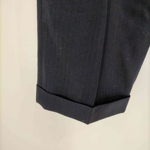 コムデギャルソンオムドゥ COMME des GARCONS HOMME DEUX AD1991 シャドーストライプウールギャバ 2タックセンタープレスワイドスラックス メンズ JPN:L