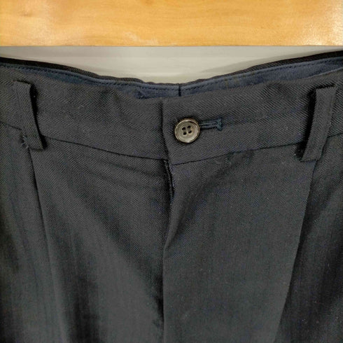 コムデギャルソンオムドゥ COMME des GARCONS HOMME DEUX AD1991 シャドーストライプウールギャバ 2タックセンタープレスワイドスラックス メンズ JPN:L