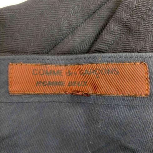 コムデギャルソンオムドゥ COMME des GARCONS HOMME DEUX AD1991 シャドーストライプウールギャバ 2タックセンタープレスワイドスラックス メンズ JPN:L