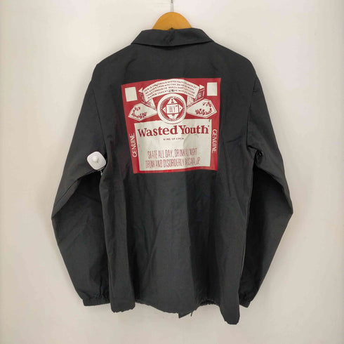 ウェイステッドユース WASTED YOUTH バックプリントフロントロゴ刺繍コーチジャケット メンズ import:L
