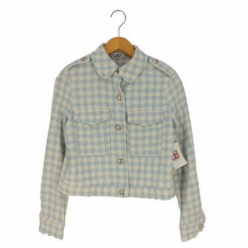 ザラ ZARA チェックツイードジャケット レディース import:S