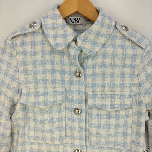 ザラ ZARA チェックツイードジャケット レディース import:S