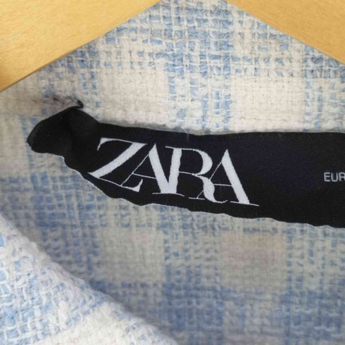 ザラ ZARA チェックツイードジャケット レディース import:S