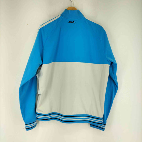 クイックシルバー Quiksilver 00s フロントビッグロゴ サイドライン ハイネックバイカラートラックジャケット メンズ import:L