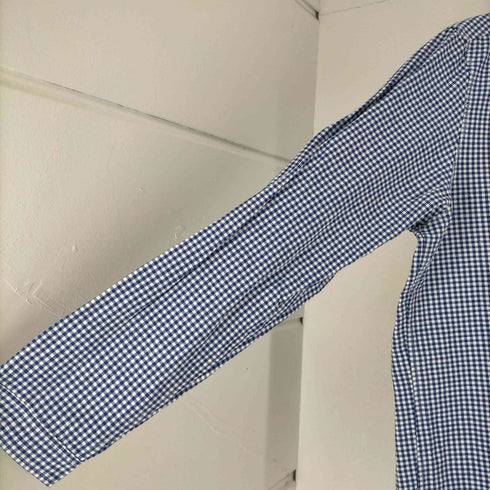 マイヨ maillot ギンガムチェック コットンリネン ショートラウンドカラーシャツ メンズ JPN:3