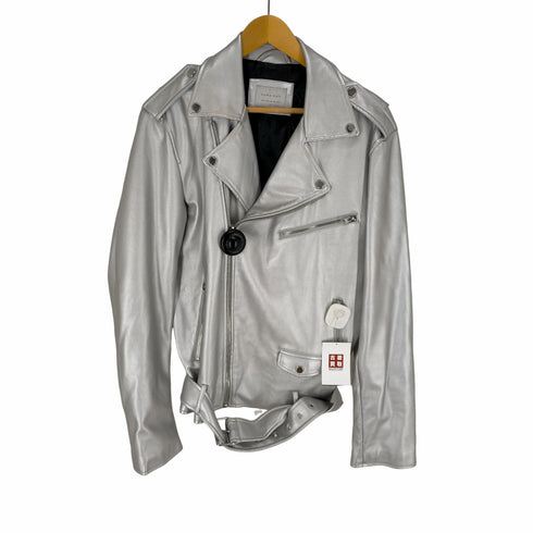 ザラマン ZARA MAN メタリックレザーダブルライダースジャケット メンズ JPN:L