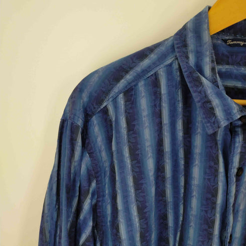 トミーバハマ Tommy Bahama リーフ柄 ストライプL/Sシャツ メンズ