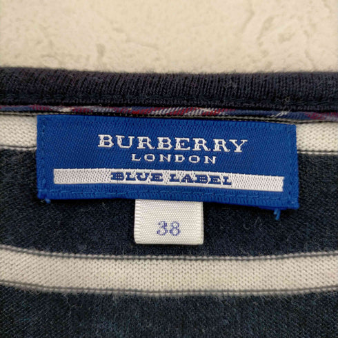 バーバリーブルーレーベル BURBERRY BLUE LABEL ロゴ刺繍 ボーダーニット レディース EUR:38