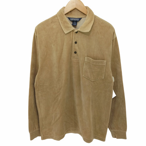 ランズエンド LANDS END 90-2000s アメリカ製 コットンポリ ハーフボタン ベロアシャツ メンズ import:M