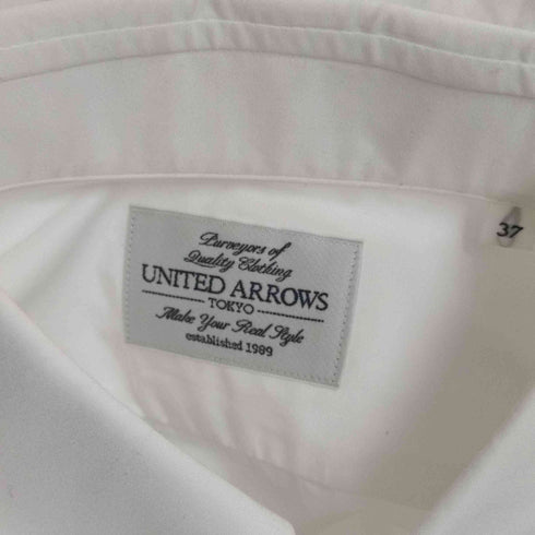 ユナイテッドアローズ UNITED ARROWS UDET ホワイト ブロード ラウンド ピンホール シャツ メンズ 37