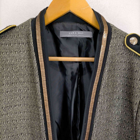 ザラマン ZARA MAN ラメ糸 金釦 スネークチェーンデザインジャケット メンズ
