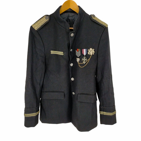 ザラ ZARA 銀ボタン ロゴ装飾軍服 メンズ UK:40