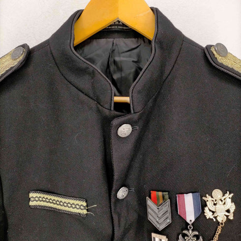 ザラ ZARA 銀ボタン ロゴ装飾軍服 メンズ UK:40