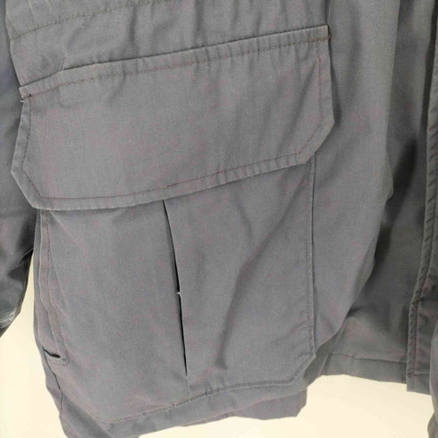 ウールリッチ WOOLRICH 80S USA製 紺タグ 裏地チェックブランケット 比翼 ジップアップ ジャケット メンズ import:XL