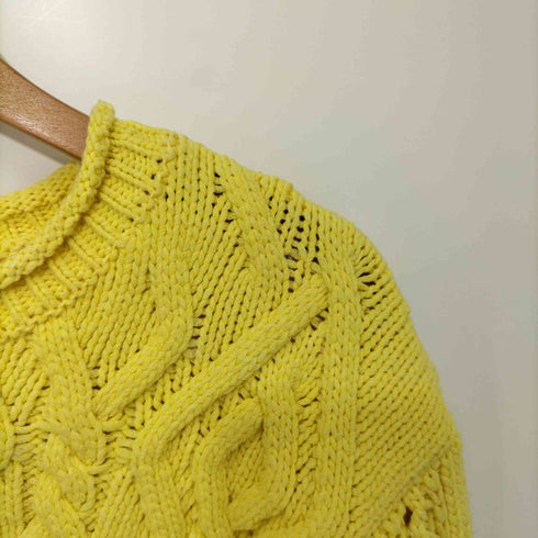 ザラ ZARA Cable Knit Sweater Pompom コットンニット レディース import:L