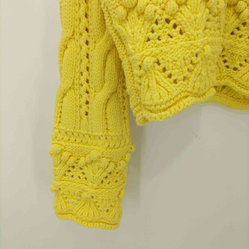 ザラ ZARA Cable Knit Sweater Pompom コットンニット レディース import:L