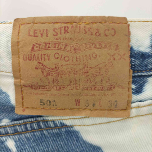00s USA製 Levis 501 ブリーチ加工 カットオフ リメイク デニム パンツ メンズ W34/L32