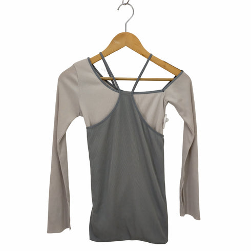 thingsthatmatter LAYERED BRIGHT PLATING RIB TOPS リブニット レディース FREE