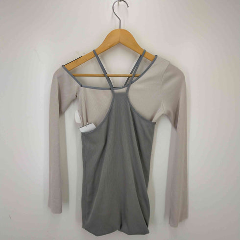 thingsthatmatter LAYERED BRIGHT PLATING RIB TOPS リブニット レディース FREE