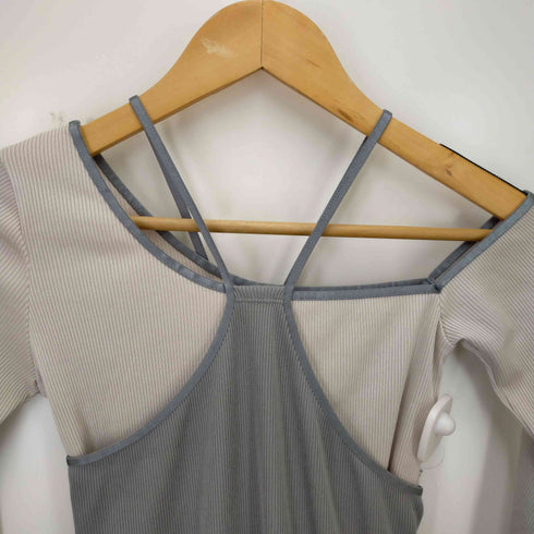 thingsthatmatter LAYERED BRIGHT PLATING RIB TOPS リブニット レディース FREE