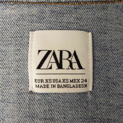 ザラ ZARA ダメージ加工 デニムトラッカージャケット レディース import:XS