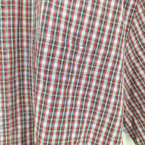 トミーヒルフィガー TOMMY HILFIGER 80S 2ply Fabric チェック ボタンダウン S/S シャツ メンズ import:M