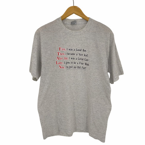 USA製 メッセージ プリントTシャツ 袖シングル メンズ import:L
