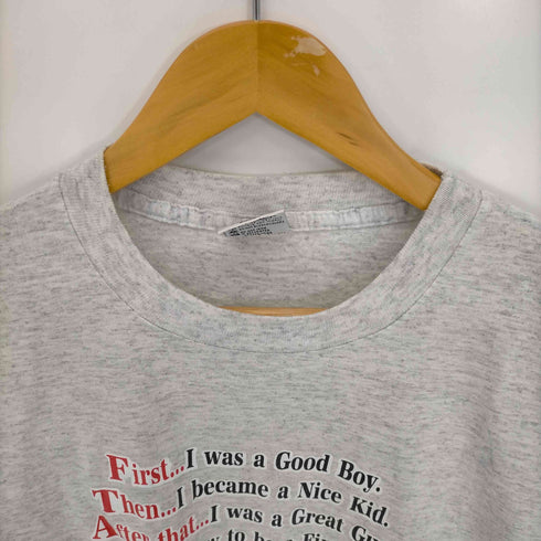 USA製 メッセージ プリントTシャツ 袖シングル メンズ import:L
