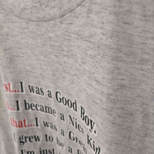 USA製 メッセージ プリントTシャツ 袖シングル メンズ import:L
