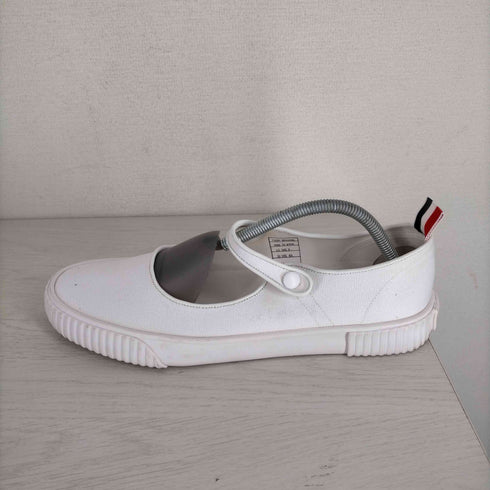 トムブラウン THOM BROWNE ホワイト キャンバス バルカナイズド ラバーソール THOM JOHN テニスシューズ メンズ US:9