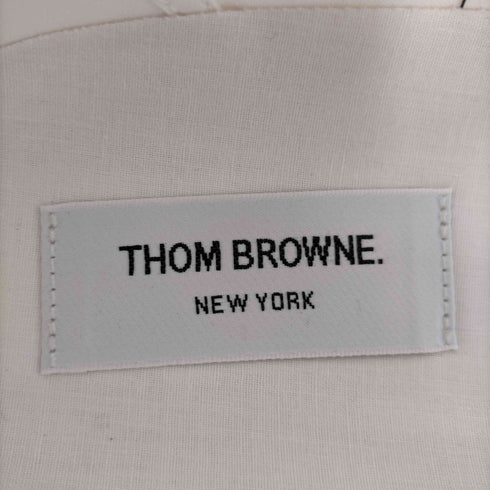 トムブラウン THOM BROWNE ホワイト キャンバス バルカナイズド ラバーソール THOM JOHN テニスシューズ メンズ US:9