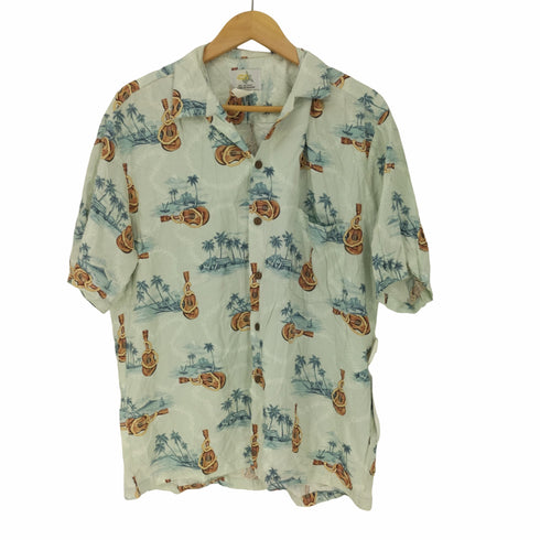 HO ALOHA ハワイ製 総柄 レーヨン S/S アロハシャツ レディース import:L