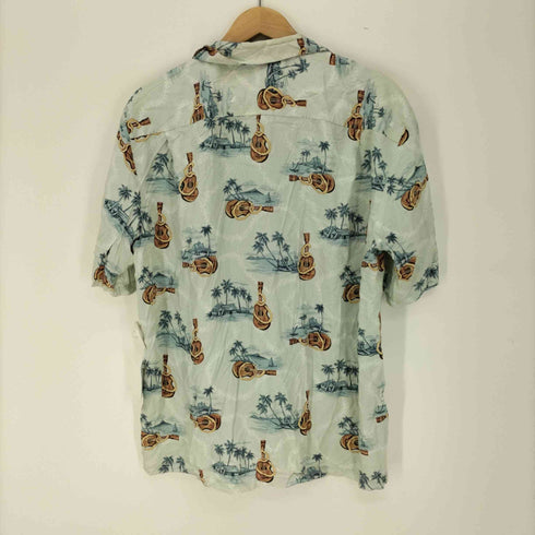 HO ALOHA ハワイ製 総柄 レーヨン S/S アロハシャツ レディース import:L