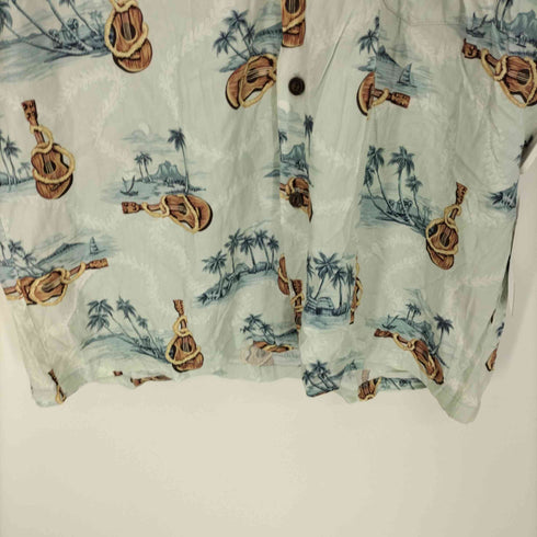HO ALOHA ハワイ製 総柄 レーヨン S/S アロハシャツ レディース import:L