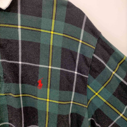 ポロバイラルフローレン Polo by RALPH LAUREN アクティ21 スモールポニー刺繍タータンチェックラガーシャツ メンズ import:L